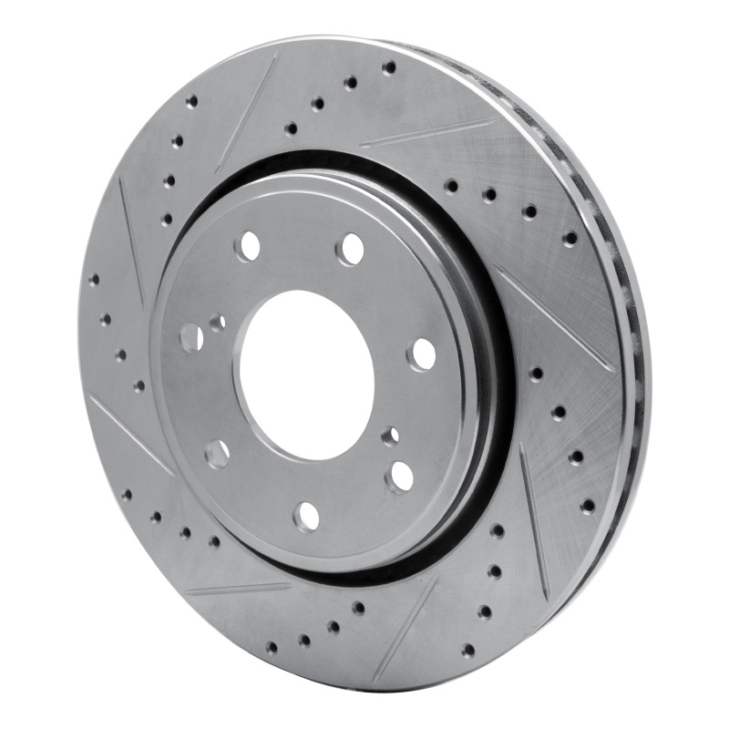 Ford F-150 Brake Rotor (1) - Front Left - R1 Concepts - Drilled & Slotted - Silver - `10-`14